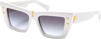 Balmain B - EYE Grey Gradient Cat Eye Ladies Sunglasses BPS-156C WHT-GLD 54