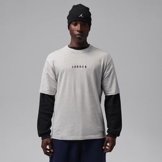 Nike Jordan Mens Jordan Embroidered T-Shirt in Grey | IF5572-050