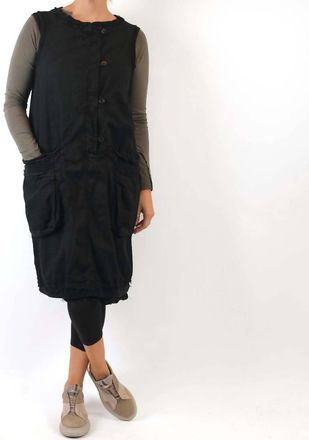 Rundholz White Button Up Dress In Black