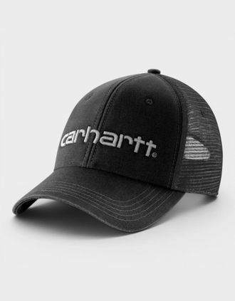 Carhartt Work in Progress Mens Canvas Mesh-Back Logo Graphic Cap Black Grey - Size: O/S