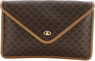 Celine Brown Pvc Clutch Bag (Pre-Owned)