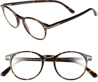 Tom Ford 48mm Optical Glasses in Shiny Havana/rose Gold at Nordstrom