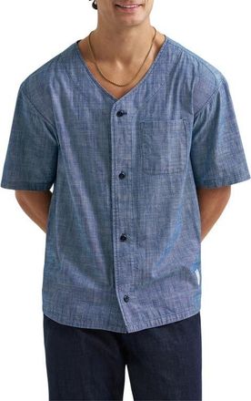 Lee Chambray Button-Up Baseball Shirt in Light Wash Chambray at Nordstrom, Size Xx-Large