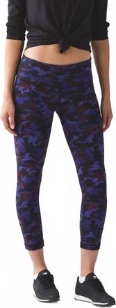 lululemon Wunder Under Crop Leggings In Purple / Black