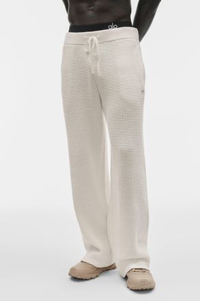 Alo | Waffle Chenille Edition Straight Leg Pants in Ivory, Size: Medium
