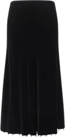 Roberto Cavalli Rok met kralenrand en hoge taille - Dames - Rokken - Zwart - Maat: XL Zijde