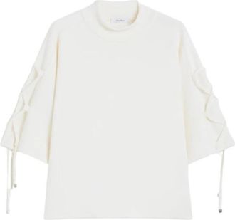 Max Mara Soft Wool Jumper - Dames - Blouses - Wit - S - Wol - Overhemden