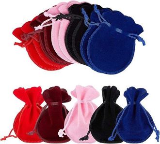 OEM 50 Bolsitas De Terciopelo, Estuches De Tela De Terciopelo Para Regalos De Dulces, Manualidades, Empaques Para Collares, 9 X 7 Cm, 5 Colores