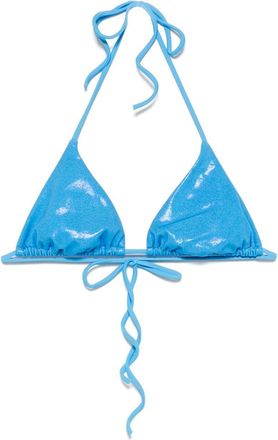 Dsquared2 metallic-sheen triangle bikini top - women - Spandex/Elastane/Polyamide - 40 - Blue
