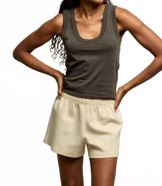 perfectwhitetee Mikayla Pureform Sport Shorts In Custard