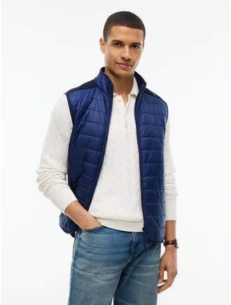 Tommy Hilfiger Mens Mixed-Media Performance Vest - Carbon Navy - L