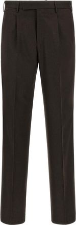Pantaloni Torino Dark Brown Pleated Trousers