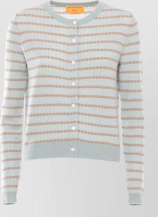 Guest In Residence striped ribbed cashmere cardigan