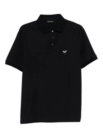 Emporio Armani Poloshirt met geborduurd logo - Zwart