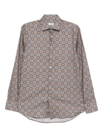Etro patterned long-sleeve shirt - Blue