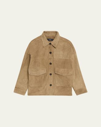 Arma Kaylee Button-Down Lambskin Suede Jacket