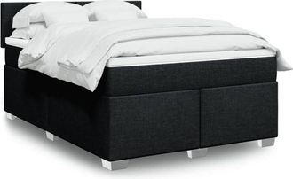 vidaXL Vidaxl - Cama Box Spring Con Colch&oacute;n Tela Negro 160x200 Cm