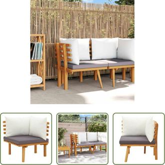 vidaXL Divano angolare - Divano Angolare da Giardino con Cuscini in Legno dAcacia