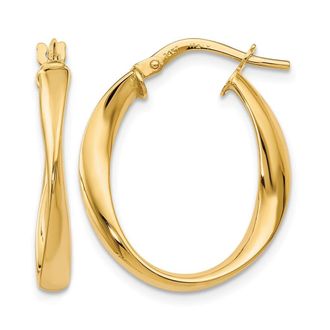 Diamond2Deal 14K Yellow Gold Fancy Hoop Earrings