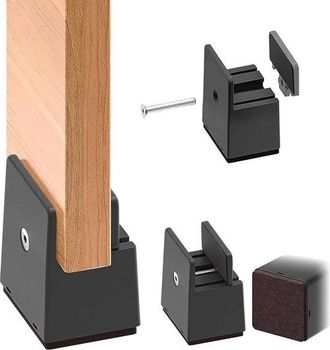 No Brand Elevadores De Muebles Ajustables, Juego De 4, Construcci&oacute;n Robusta De Aluminio Con Protecci&oacute;n De Fieltro