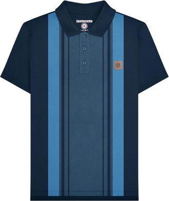 Lambretta Heren SS25 Klassiek Poloshirt (Marine/Maanovergoten oceaan)