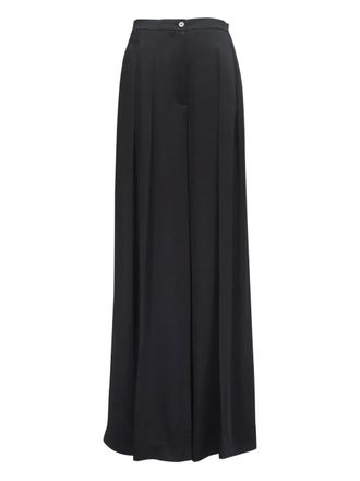 Michael Kors pleated palazzo pants - women - Acetate/Silk - 2 - Black