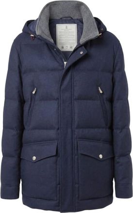Brunello Cucinelli Heren, Jassen, Blauw, Maat: 2XL Wol