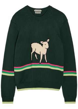 J.W.Anderson Sheep Striped Cotton-knit Jumper - Green - XL (UK16 / XL)