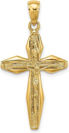 Diamond2Deal 14k Yellow Gold Polished Crucifix Charm