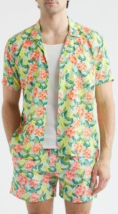 Boardies Citrus Disco Print Camp Shirt in Green Multi at Nordstrom, Size Xx-Large