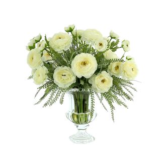 Creative Displays Inc. Ranunculus Floral Arrangement in Glass Pedestal Vase