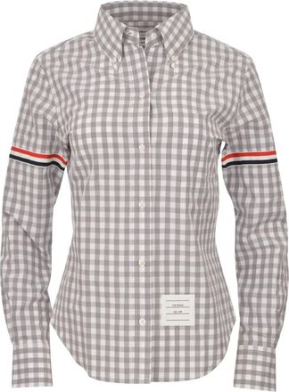 Thom Browne Blouse met gingham-ruit - Grijs