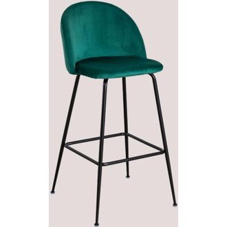 Sklum Taburete Alto En Terciopelo Kana Design Sklum Verde Jungla Negro