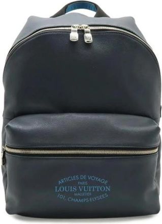 Louis Vuitton Pre-owned Taiga Leather Backpack - Dames - Vintage Rugzakken - Blauw - ONE Size - Leer - Vintage