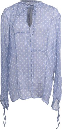 Haider Ackermann Polka Dot Blouse in Light Blue Silk