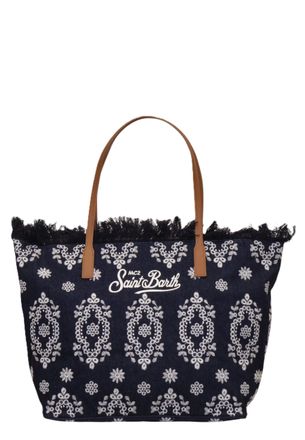 MC2 Saint Barth Large Tote Bag with Floral Embroidery