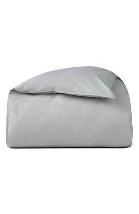 Coyuchi Organic Crinkled Percale Duvet Cover in Graphite Chambray at Nordstrom, Size King/california King