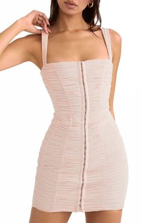 House of CB Cate Ruched Minidress in Crystal at Nordstrom, Size X-Small