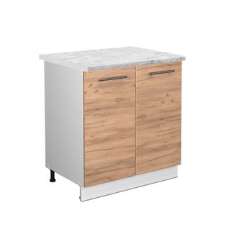 Vicco Armario Bajo Para Fregadero Fame-line, Roble Dorado, 80 Cm, Et M&aacute;rmol