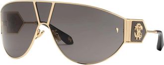 Roberto Cavalli Fang Versierde Slangenhuid Zonnebril - Dames - Zonnebrillen - Geel - ONE Size - Accessoires