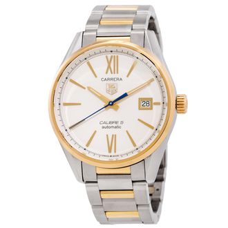 Tag Heuer Pre-owned Pre-owned Tag Heuer Carrera Calibre 5 Automatic Silver Dial Watch WAR215BBD0783