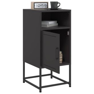 Berkfield Home Durable Bedside Cabinets 2 pcs Black 36x39x78 cm Steel | Size: 36 x 39 x 78 cm
