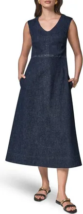DKNY The Donna Sleeveless Denim Maxi Dress in Seneca at Nordstrom, Size X-Small