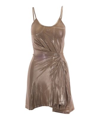 Diesel Sandy Beige Invy Sprayed Mylar Mini Dress