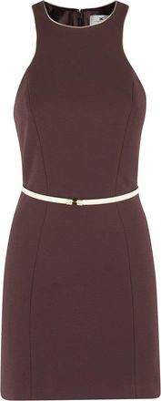 Elisabetta Franchi Mini Dress With High Neckline And Removable Belt