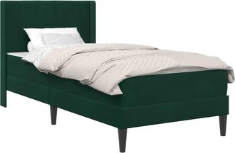 vidaXL Estructura De Cama Con Colch&oacute;n Verde Oscuro 100 X 200 Cm Vidaxl