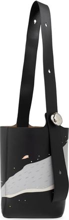Loewe Borsa a secchiello Whale media pieno fiore - Nero