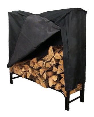 Sunnydaze 4 Firewood Log Storage Rack W/Cover