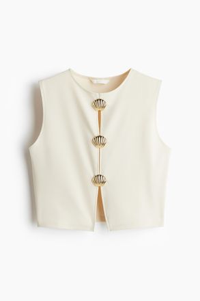 H&M Top mit sch&ouml;nen Kn&ouml;pfen - Beige