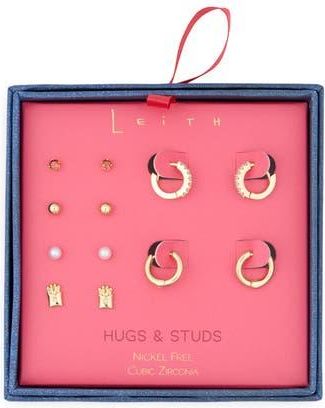 Leith 6-Pack Fries Assorted Earrings Set in Red Multi- Gold at Nordstrom Rack